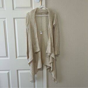 Motherhood Maternity Open Front Knit Cardigan Sweater with Gold Thread Size M